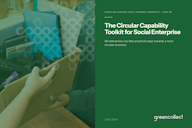 Cover of Green Collect's "The Circular Capability Toolkit for Social Enterprise," June 2026, with a photo of hands sorting items into a cardboard box.
